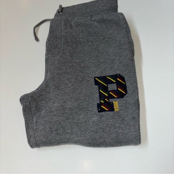 Kids Polo Ralph Lauren Boys Grey Heather P-Patch Fleece Jogger Pants Size 7 - Picture 2 of 10